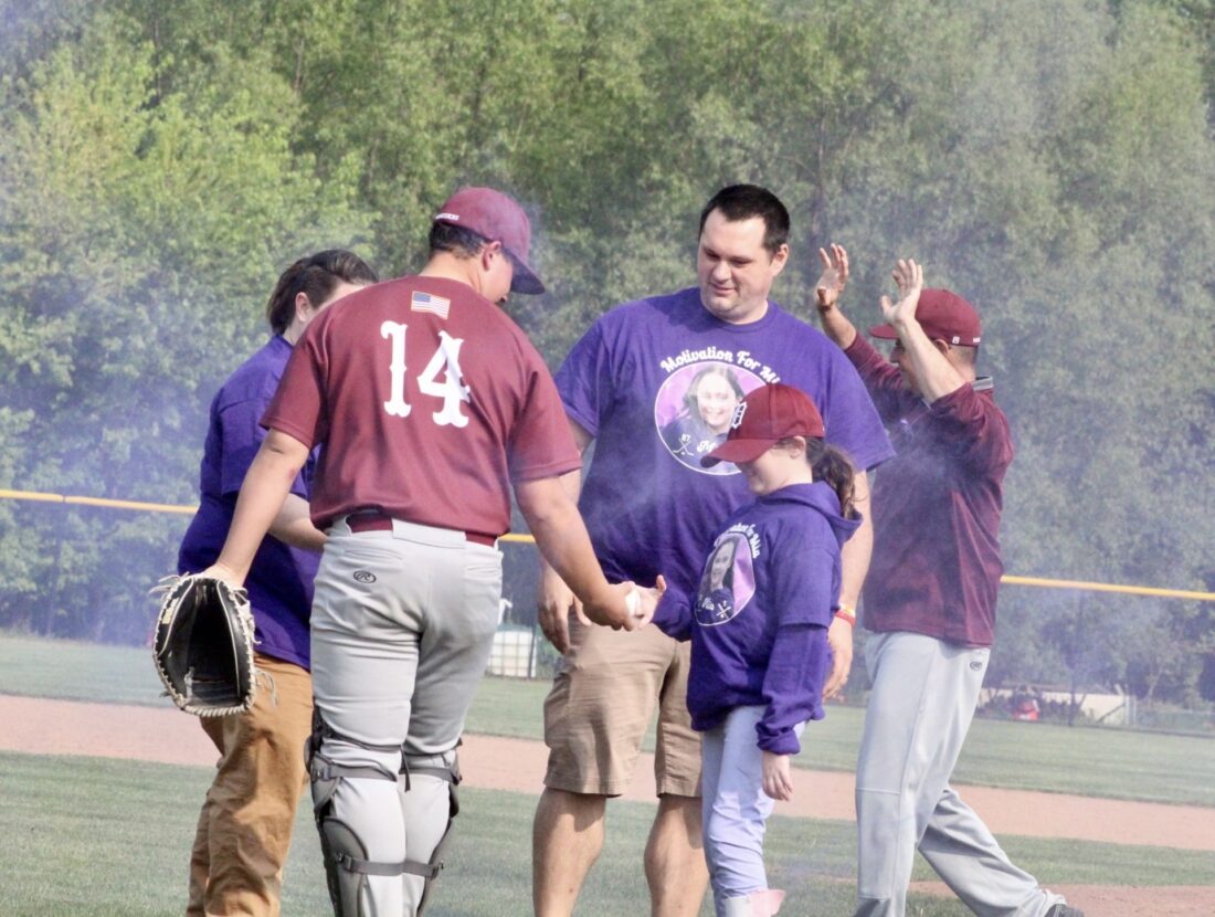 Mia Curtin throws first pitch at Dunkirk News, Sports, Jobs